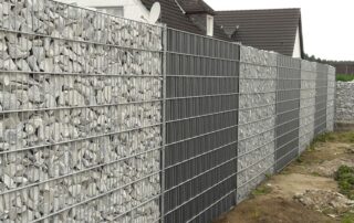 Zaunsysteme Luno – Gabionen – Steine & Sichtschutzstreifen